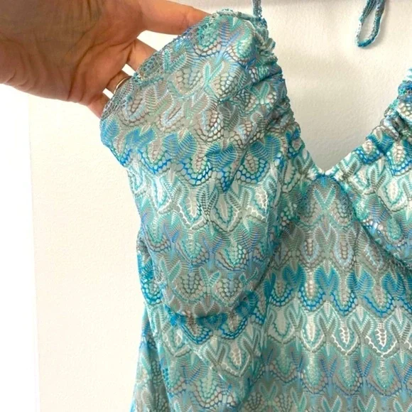 Crochet knit Bodycon Slip Dress Wild Fable Aqua Blue,midi dress, summer … - Picture 8 of 11